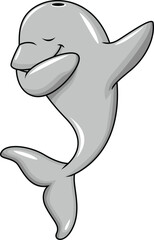 Obraz premium Dabbing Dolphin Character Vector Image
