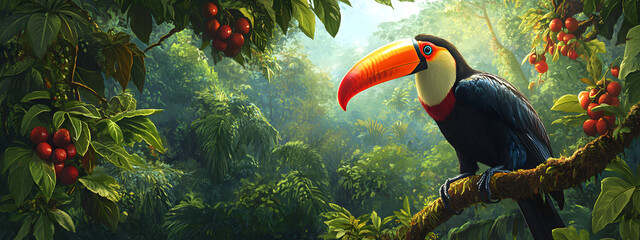 Colorful Bird in the Rainforest