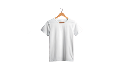 Blank white tshirt on wooden hanger mockup