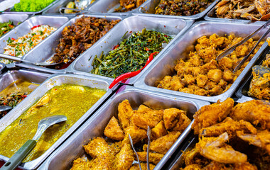 Street food sold at Jalan Alor market, Kuala Lumpur, Malaysia