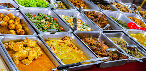 Street food sold at Jalan Alor market, Kuala Lumpur, Malaysia