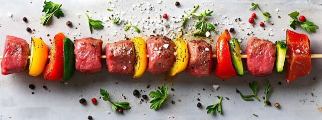 Raw Grill Skewers with Herbs