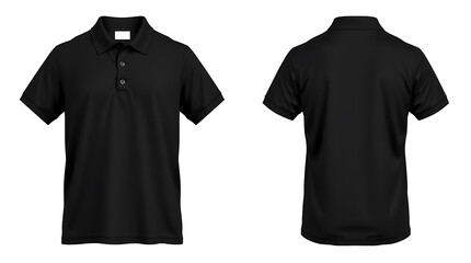 Black polo shirt mockup front and back view