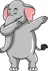 Dabbing Elephant Character Vector Image