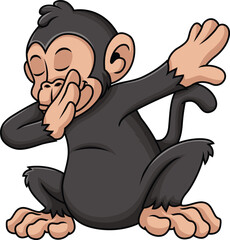 Dabbing Chimpanzee Character Vector Image