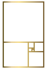Golden Ratio with Gold Gradient , Phi, Fibonacci Sequence Illustration, Mathematical, Architectural Pattern, Sacred Geometry Clipart