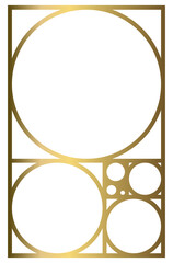 Golden Ratio with Gold Gradient , Phi, Fibonacci Sequence Illustration, Mathematical, Architectural Pattern, Sacred Geometry Clipart