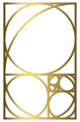Golden Ratio with Gold Gradient , Phi, Fibonacci Sequence Illustration, Mathematical, Architectural Pattern, Sacred Geometry Clipart
