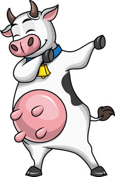 Dabbing Cow Character Vector Image