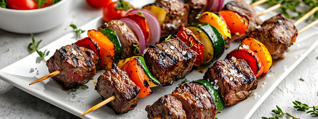 Fresh Grilled Beef Skewers