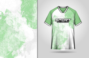 Sport jersey design with green watercolor background