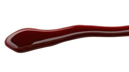 Glossy Red Sauce Drizzle on Transparent Background for Culinary and Artistic Presentation
