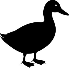 duck icon in black isolated silhouette, clean vector