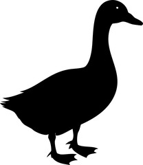  silhouette, black duck on white background