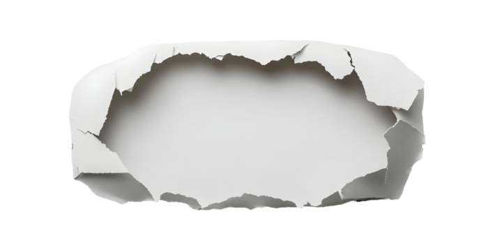 Torn paper on black background, revealing blank space for text or image insertion