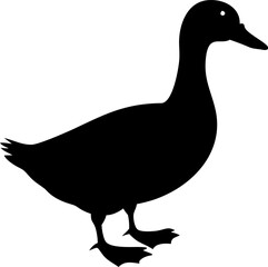 Isolated black duck illustration, rubber duck vector icon