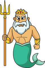 Poseidon With Trident Vector Image