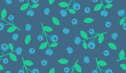 Cute blueberry fruits pattern background vector design