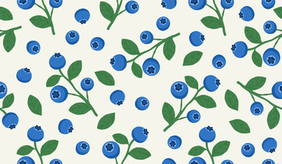 Cute blueberry fruits pattern background vector design