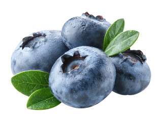 fresh blueberries isolated on white background