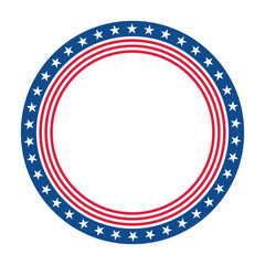 Circle Frame with Stars and Stripes - July 4th concept. Vector illustration