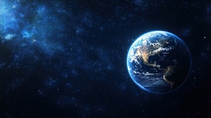 Obraz premium Earth globe in starry space, symbolizing unity and infinite possibilities.