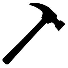 hammer silhouette icon on white background