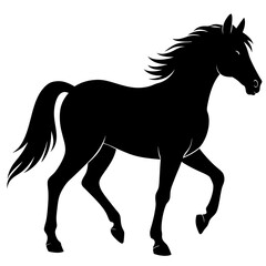 black horse vector illustration silhouette icon on white background