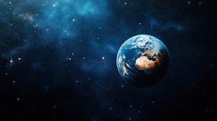Fototapeta premium Earth globe in starry space, symbolizing unity and infinite possibilities.