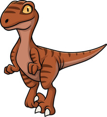 Cute Velociraptor Dinosaur Vector Image
