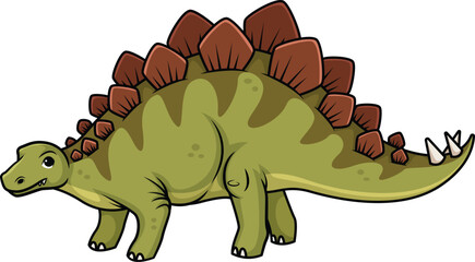 Cute Stegosaurus Dinosaur Vector Image