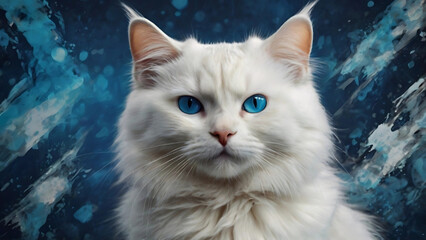 White cat with thick and smooth fur