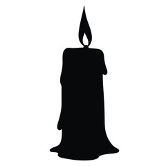 Obraz premium Elegant silhouette of a candle dripping wax, black and white decor