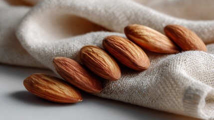 Almonds Resting on a Linen Cloth