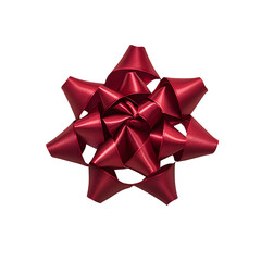 Festive elegance: Close-up of a captivating red ribbon bow against a dark backdrop