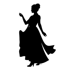 Fototapeta premium Elegant silhouette of a woman in traditional attire, cultural beauty