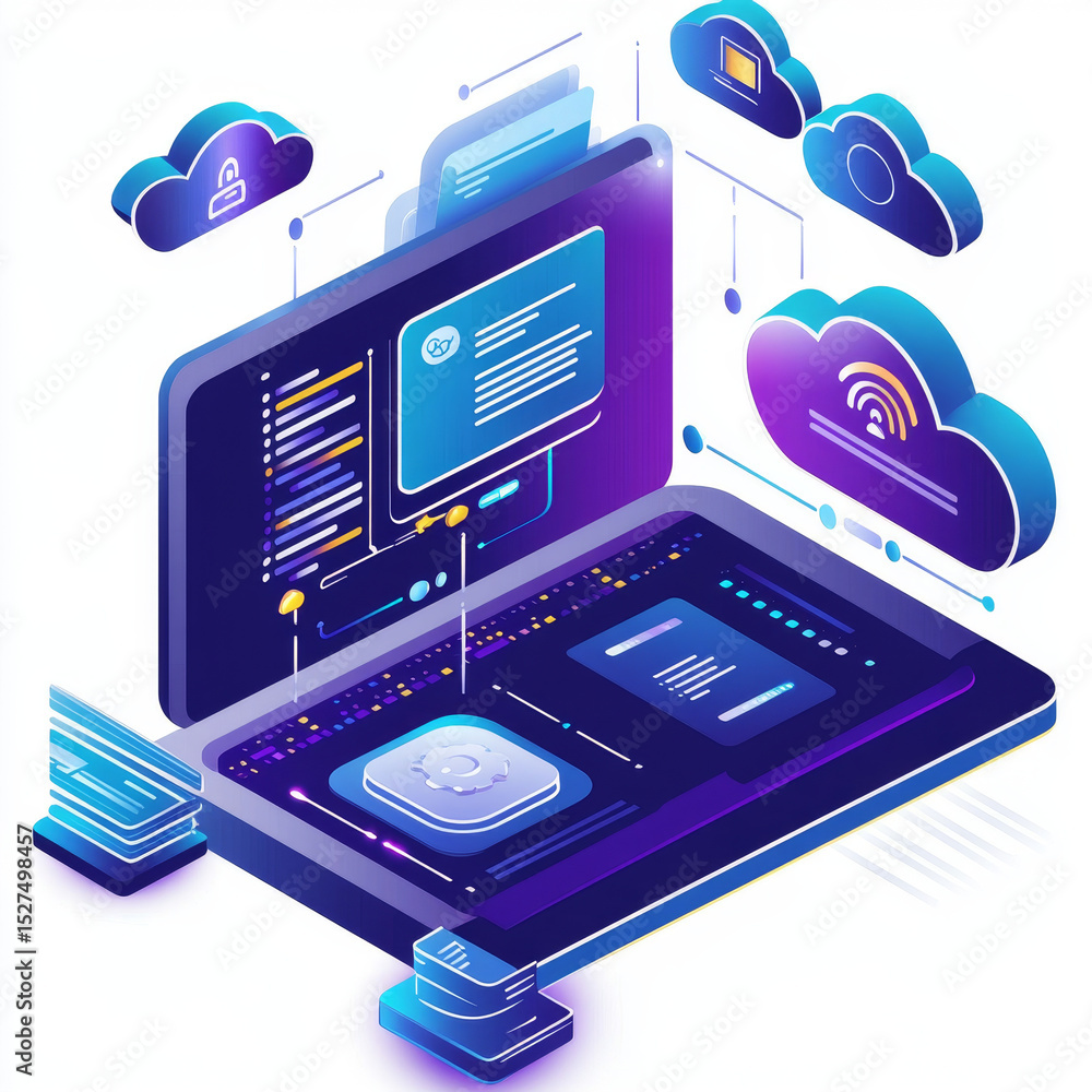 Poster businessman holding platform as a service (paas) solutions, empowering developers to innovate and st