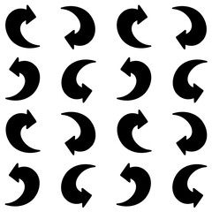 Fototapeta premium A seamless pattern of circular arrow icons, perfect for designs that require the concept of refresh, reload, undo, repeat, rotate, or continuous flow.