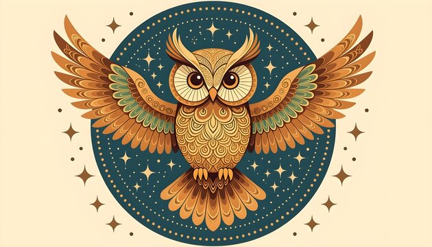  illustration owl on a white background