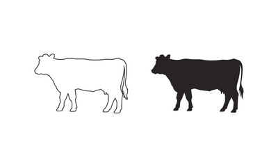 Cow Silhouette Vector Illustration