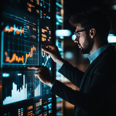 Project Management. Businessman using laptop and analysis in Project Management to drive growth, leveraging data-driven strategies, optimizing processes, and collaborating a global network.