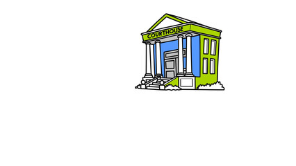Simple courthouse illustration cartoon drawing