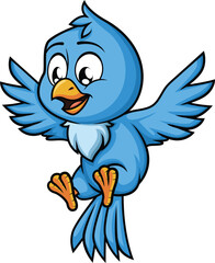 Flying Blue Bird Vector Image