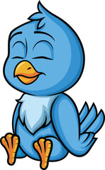 Blue Bird Sitting Vector Image