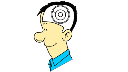Cartoon man profile illustration simple design