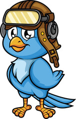 Blue Bird Pilot Vector Image