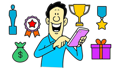 Abstract black background with two small white circles