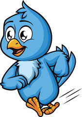 Blue Bird Running Vector Image