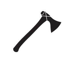 silhouette image of an axe with a transparent background