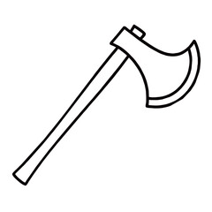silhouette image of an axe with a transparent background